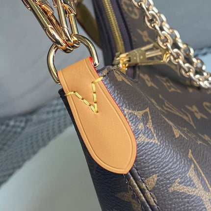 LV 25S BOULOGNE 29 IN BROWN MONOGRAM CANVAS LEATHER TRIM GOLD HARDWARE