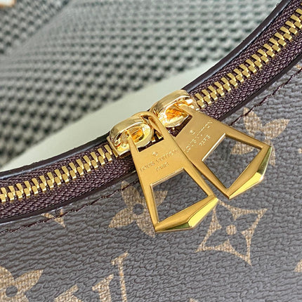 LV 25S BOULOGNE 29 IN BROWN MONOGRAM CANVAS LEATHER TRIM GOLD HARDWARE