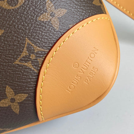 LV 25S BOULOGNE 29 IN BROWN MONOGRAM CANVAS LEATHER TRIM GOLD HARDWARE