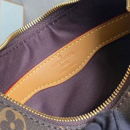 LV 25S BOULOGNE 29 IN BROWN MONOGRAM CANVAS LEATHER TRIM GOLD HARDWARE