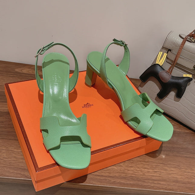 HOLY 75 SANDAL IN GREEN MINT GRAINED CALFSKIN