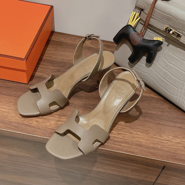 HOLY 75 SANDAL IN MEDIUM BROWN GRAINED CALFSKIN