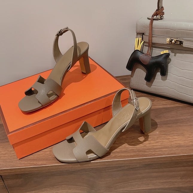 HOLY 75 SANDAL IN MEDIUM BROWN GRAINED CALFSKIN