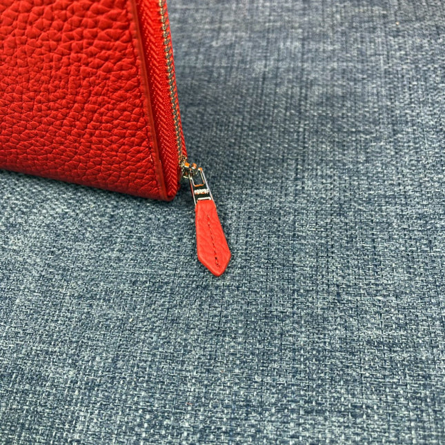 HM SILK'IN CLASSIC WALLET 19 RED GRAINED CALFSKIN