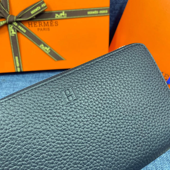 HM SILK'IN CLASSIC WALLET 19 BLACK GRAINED CALFSKIN
