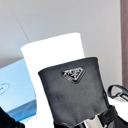 ANKLE BOOTS WITH STRAP IN BLACK CALFSKIN