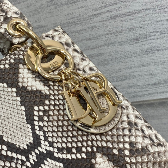 MINI LADY 17 BAG IN DARK BROWN PYTHON LEATHER