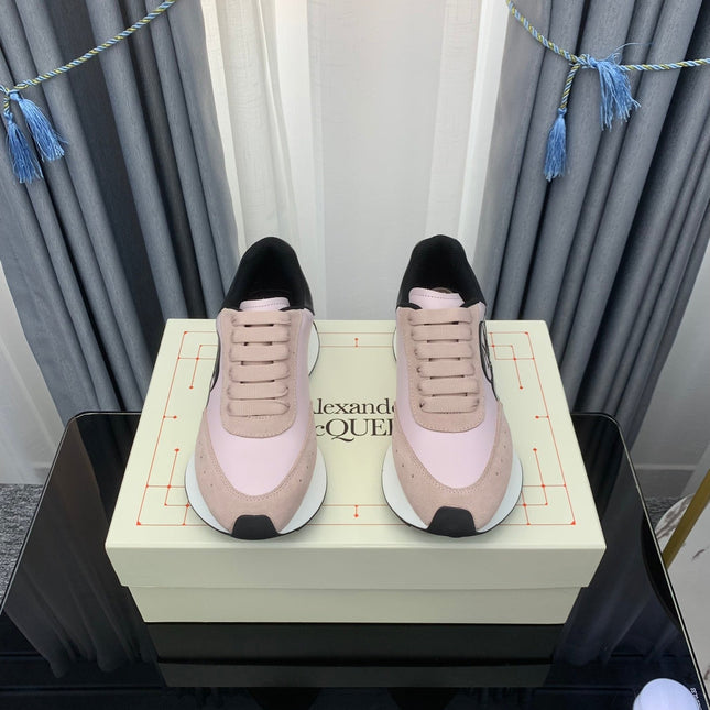 SPRINT RUNNER LOW-TOP IN LIGHT PINK CALFSKIN DUSTY ROSE SUEDE