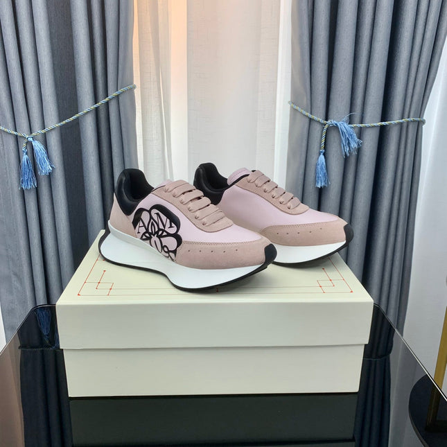 SPRINT RUNNER LOW-TOP IN LIGHT PINK CALFSKIN DUSTY ROSE SUEDE