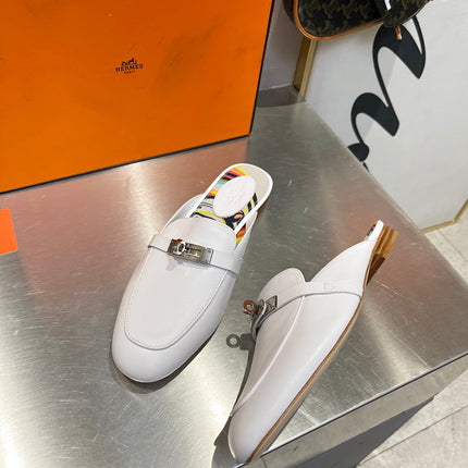 0Z MULE WHITE CALFSKIN WITH BLACK PATTERN