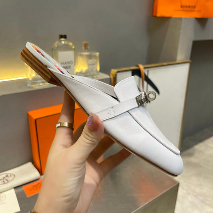 0Z MULE WHITE CALFSKIN WITH BLACK PATTERN