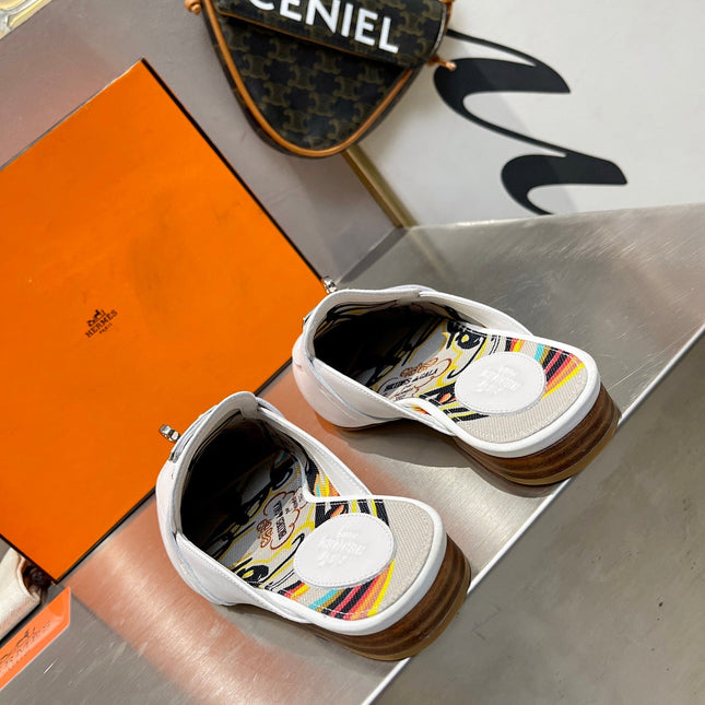 0Z MULE WHITE CALFSKIN WITH BLACK PATTERN