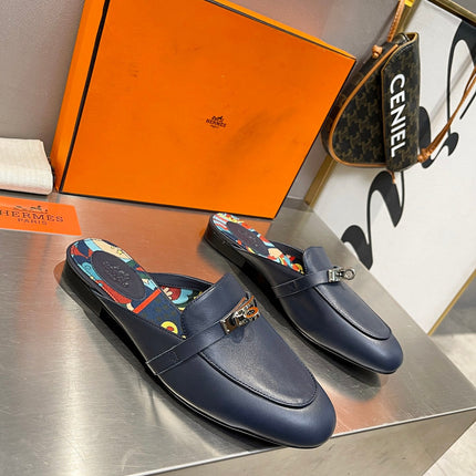 0Z MULE INDIGO CALFSKIN WITH PATTERN