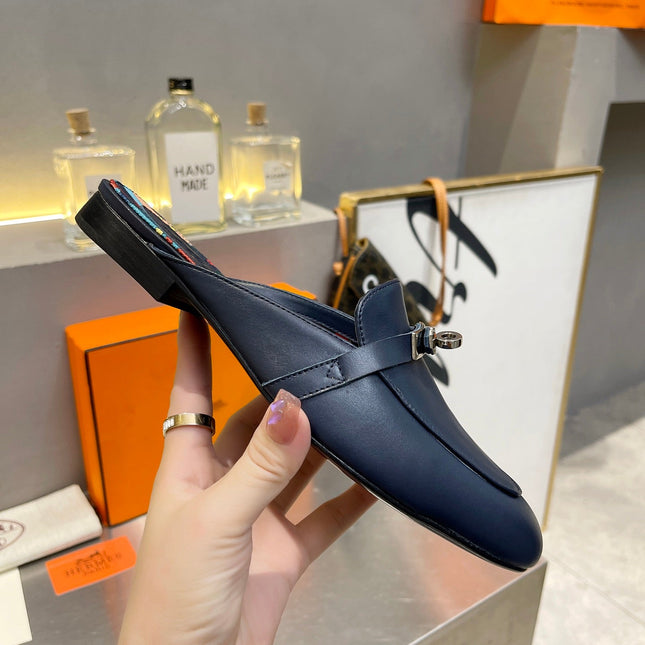 0Z MULE INDIGO CALFSKIN WITH PATTERN