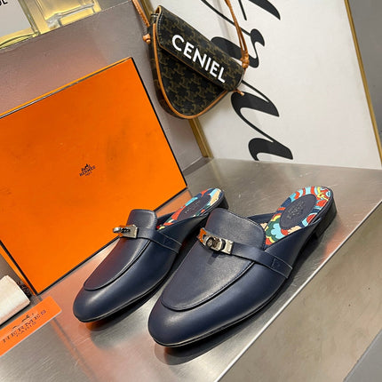 0Z MULE INDIGO CALFSKIN WITH PATTERN