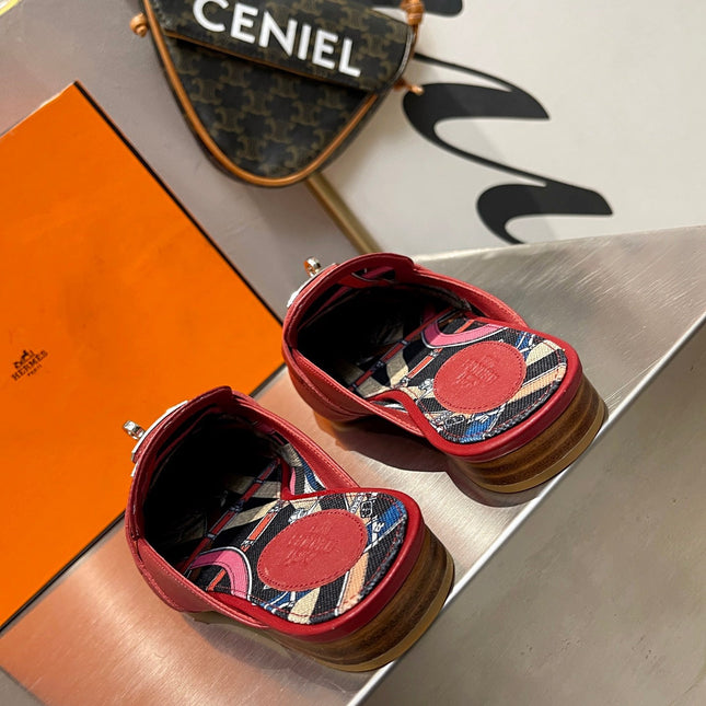 0Z MULE RUBY CALFSKIN WITH PATTERN