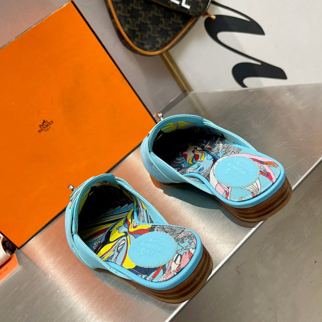 0Z MULE SKY CALFSKIN WITH PATTERN