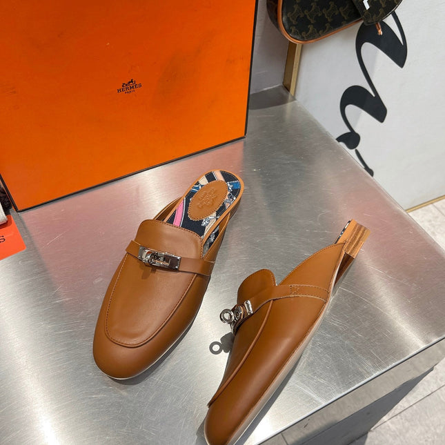 0Z MULE CARAMEL CALFSKIN WITH BLACK PATTERN