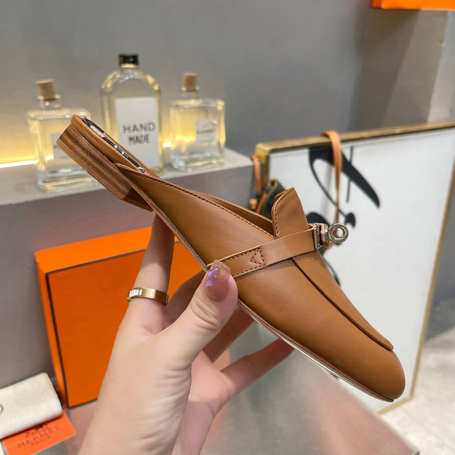 0Z MULE CARAMEL CALFSKIN WITH BLACK PATTERN