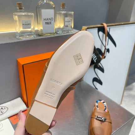 0Z MULE CARAMEL CALFSKIN WITH BLACK PATTERN