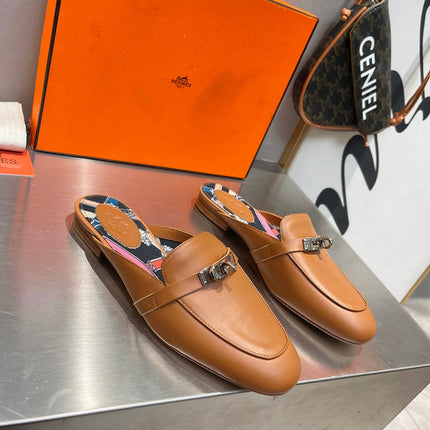 0Z MULE CARAMEL CALFSKIN WITH BLACK PATTERN