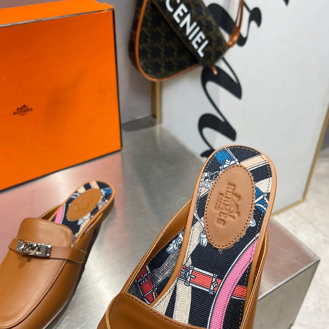 0Z MULE CARAMEL CALFSKIN WITH BLACK PATTERN