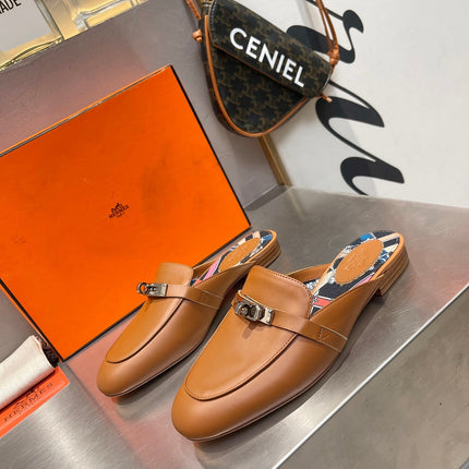 0Z MULE CARAMEL CALFSKIN WITH BLACK PATTERN