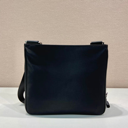 SQUARE BAG 28 IN BLACK RE-NYLON AND SAFFIANO LEATHER TRIM