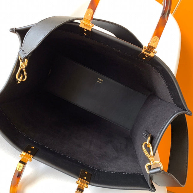 Fend Sunshine Medium Bag 35 Black Leather