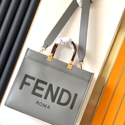 Fend Sunshine Medium Bag 35 Grey Leather