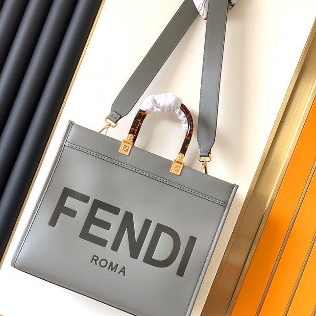 Fend Sunshine Medium Bag 35 Grey Leather