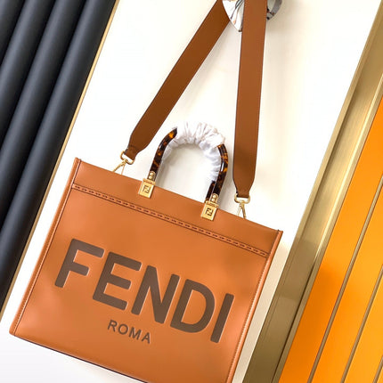 Fend Sunshine Medium Bag 35 Tan Leather