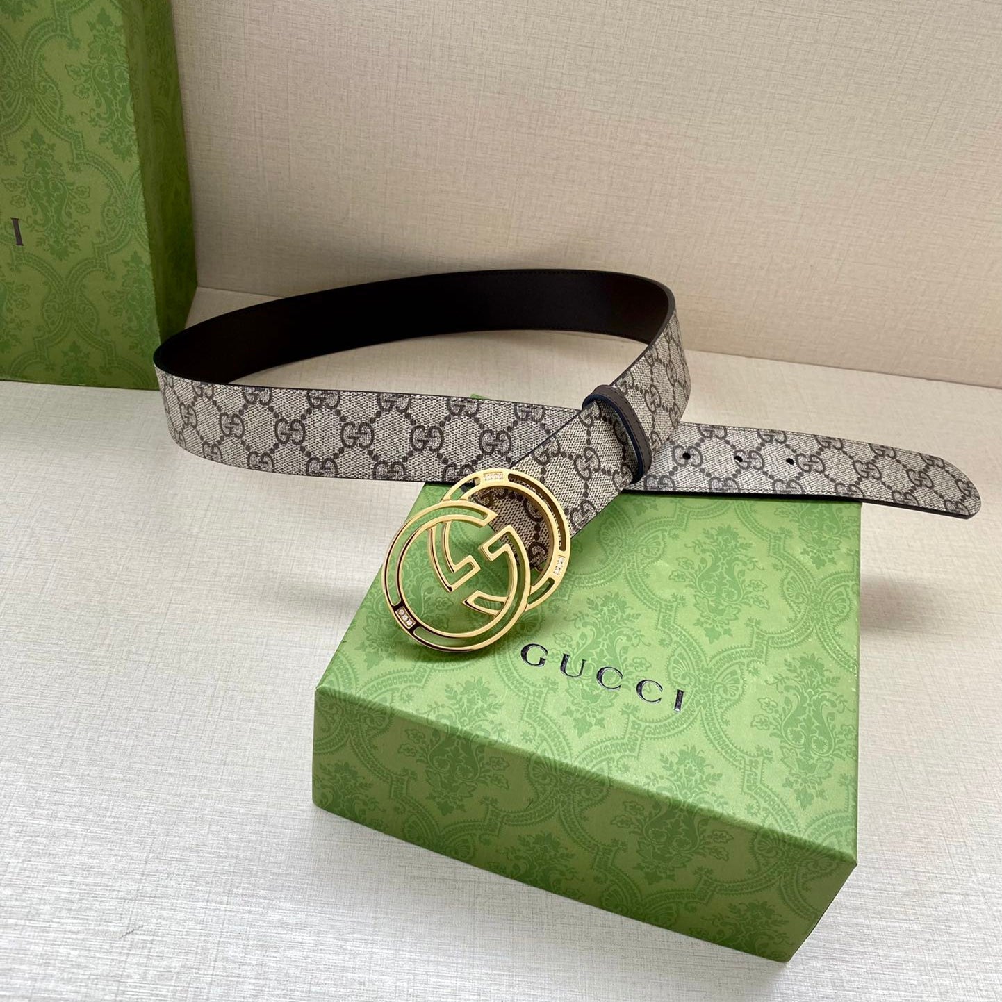 GG MARMONT MONOGRAM BELT 40MM GOLD HARDWARE – Purseglow.co