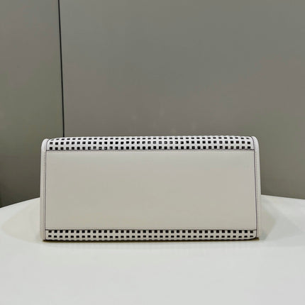 FENDI ROMA 37 BAG IN WHITE CALFSKIN GOLD HARDWARE