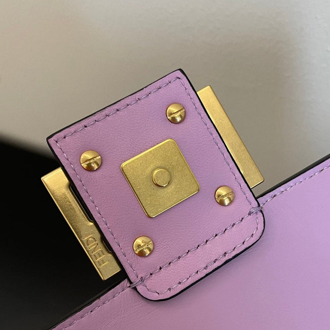 Fend Baguette 24 Bag With FF Motif Lavender Leather Ghw
