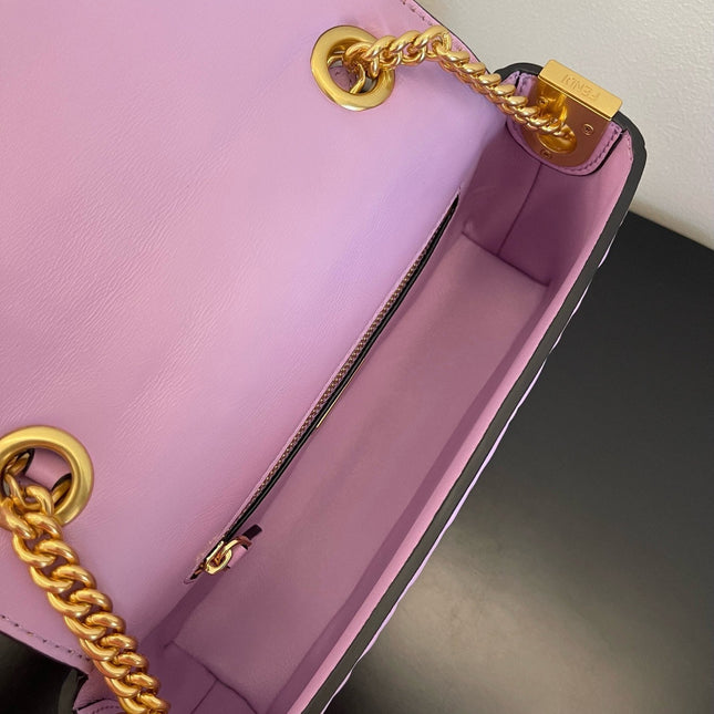 Fend Baguette 24 Bag With FF Motif Lavender Leather Ghw