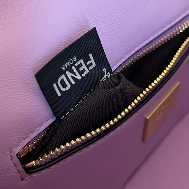 Fend Baguette 24 Bag With FF Motif Lavender Leather Ghw