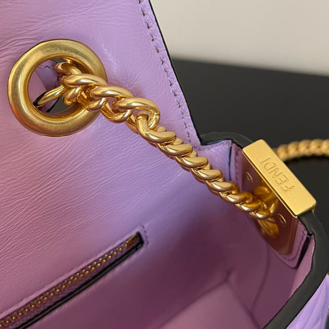 Fend Baguette 24 Bag With FF Motif Lavender Leather Ghw