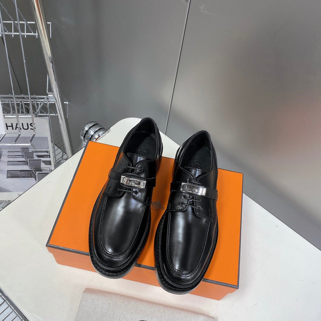 HM 25S LOAFER IN BLACK LAMBSKIN WITH SILVER HARDWARE