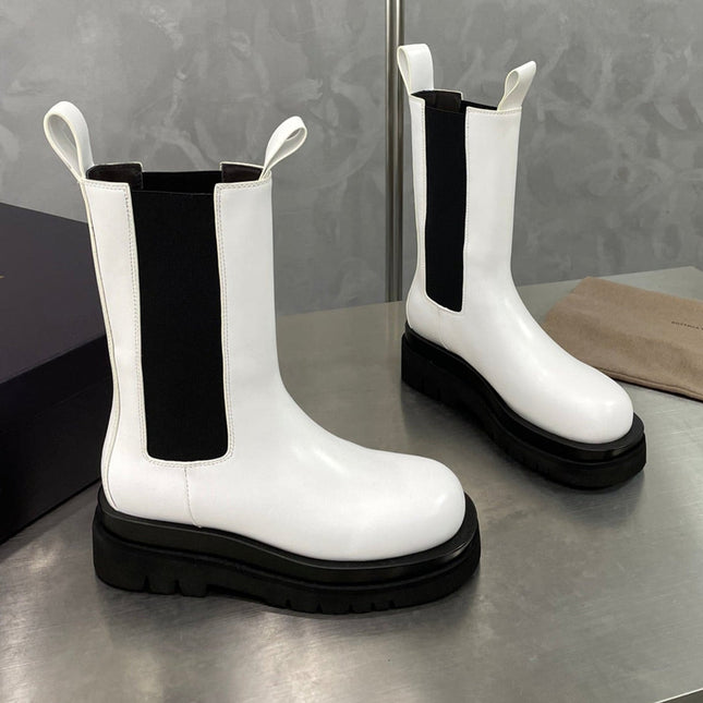 LUG CHELSEA BOOT IN WHITE CALFSKIN