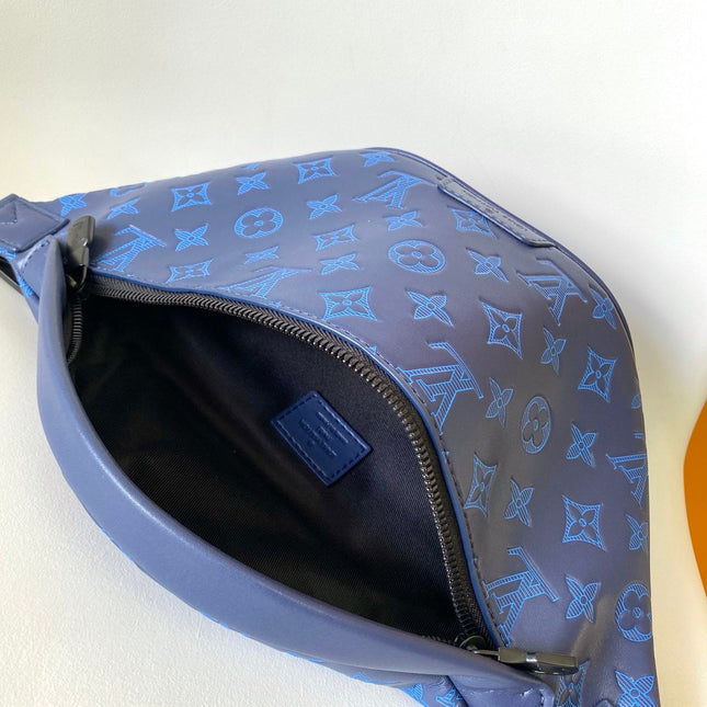 LV 25S DISCOVERY BUMBAG 44 IN DARK BLUE EMBOSSED MONOGRAM ECLIPSE CALFSKIN