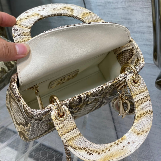 MINI LADY 17 BAG IN GOLDEN PYTHON LEATHER