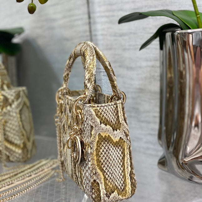 MINI LADY 17 BAG IN GOLDEN PYTHON LEATHER