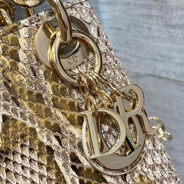 MINI LADY 17 BAG IN GOLDEN PYTHON LEATHER