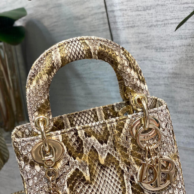 MINI LADY 17 BAG IN GOLDEN PYTHON LEATHER