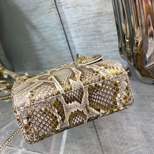 MINI LADY 17 BAG IN GOLDEN PYTHON LEATHER