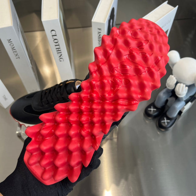 LOUBISHARK SNEAKERS IN BLACK CALFSKIN AND MESH