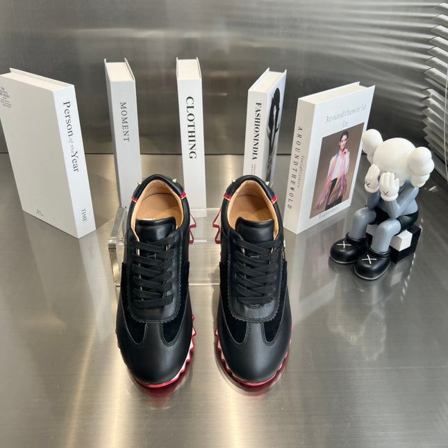 LOUBISHARK SNEAKERS IN BLACK CALFSKIN AND MESH