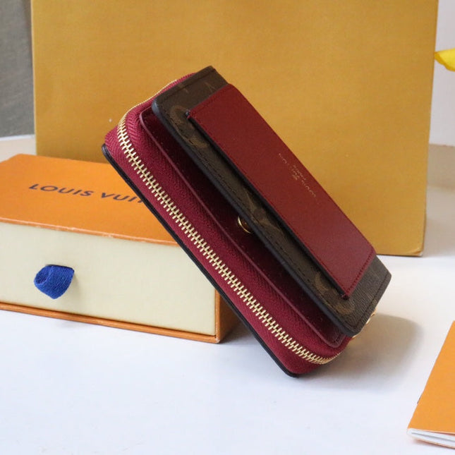 LV 25S LOU WALLET 11 IN FUCHSIA PINK MONOGRAM COATED CALFSKIN