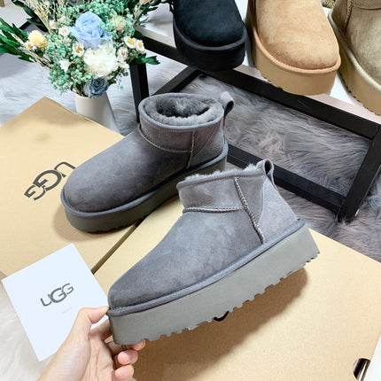 CLASSIC ULTRA MINI PLATFORM IN SHADOW GRAY SUEDE